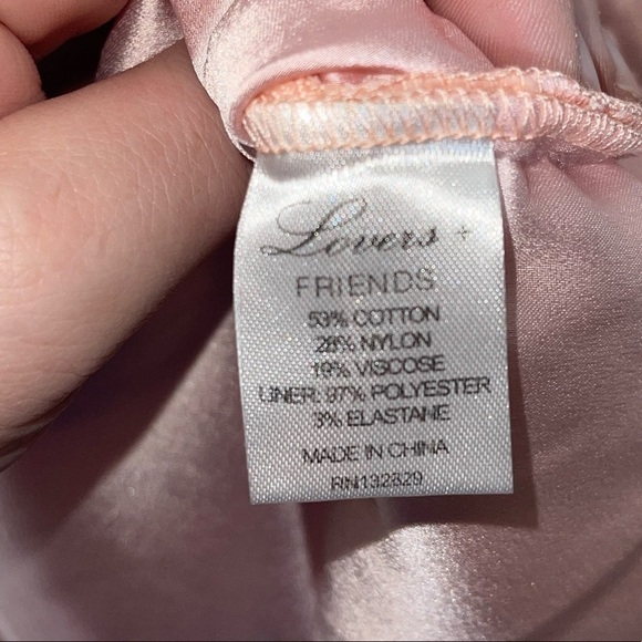 Lovers + Friends x Revolve Blush Pink Lace Long Sleeve Mini Dress Size Small - Picture 12 of 12